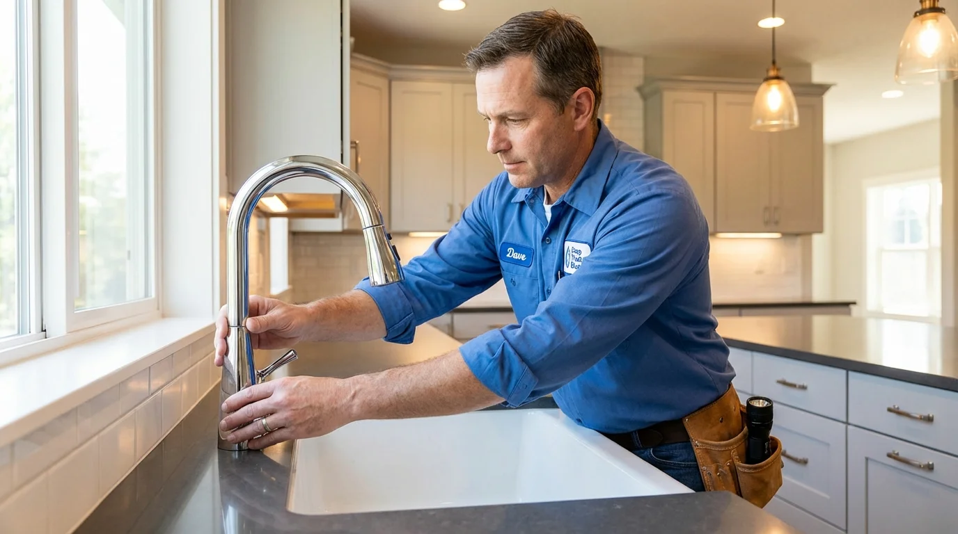 Kitchen faucet installation by Johns Plumbing LLC in Waseca